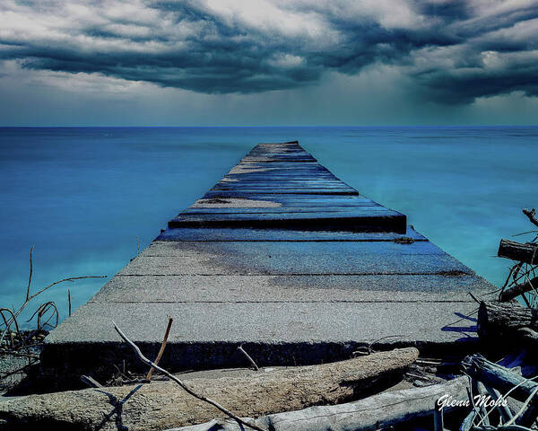 Lake Michigan Poster featuring the photograph Abandon Dock by GLENN Mohs