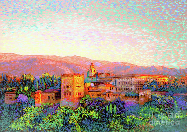 Spain Poster featuring the painting Alhambra, Granada, Spain by Jane Small