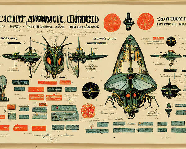 Alien Poster featuring the digital art Alien Insects #4 by Nickleen Mosher