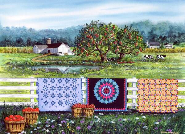 Barn Poster featuring the painting Amish Roadside Market by Diane Phalen