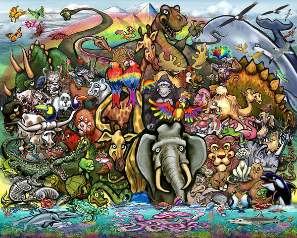Animal Poster featuring the digital art Animals of Planet Earth by Kevin Middleton