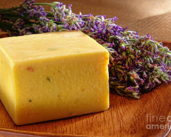 Aromatherapy Poster featuring the photograph Aromatherapy Natural Soap and Lavender by Olivier Le Queinec