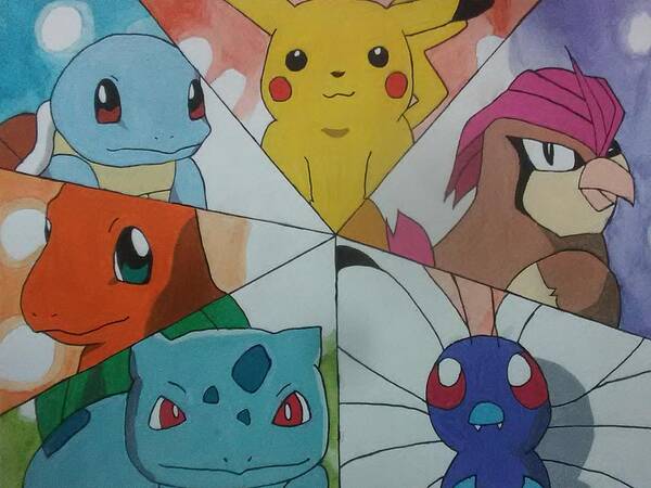 Ash Ketchum'S Original 6 Pokemon Poster By David Stephenson - Fine Art  America