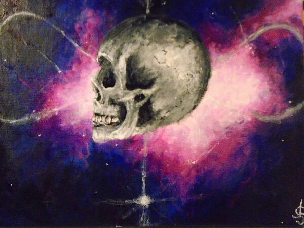Skull Poster featuring the painting Astral Projections by Jen Shearer