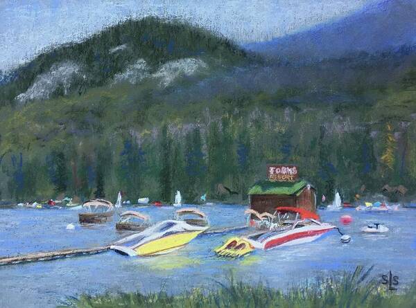 Bass Lake Poster featuring the pastel At The Forks by Sandra Lee Scott
