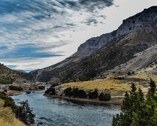 River Poster featuring the photograph Autumn at Wind River Canyon by Laura Putman
