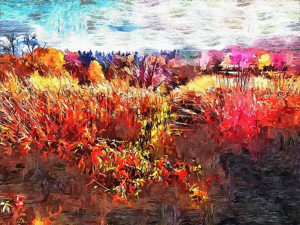 Autumn Poster featuring the mixed media Autumn Field by Christopher Reed