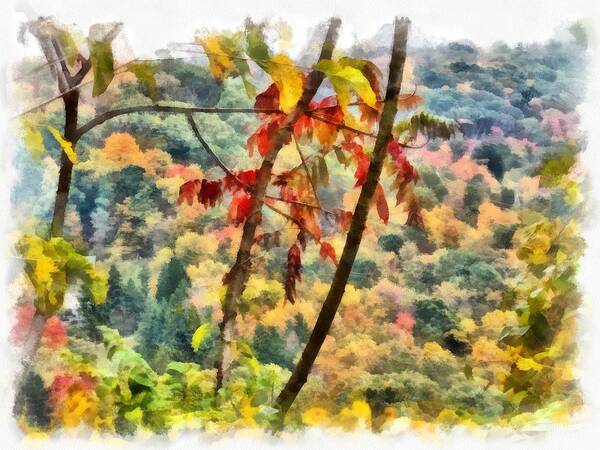 Autumn Poster featuring the mixed media Autumn in the Valley by Christopher Reed