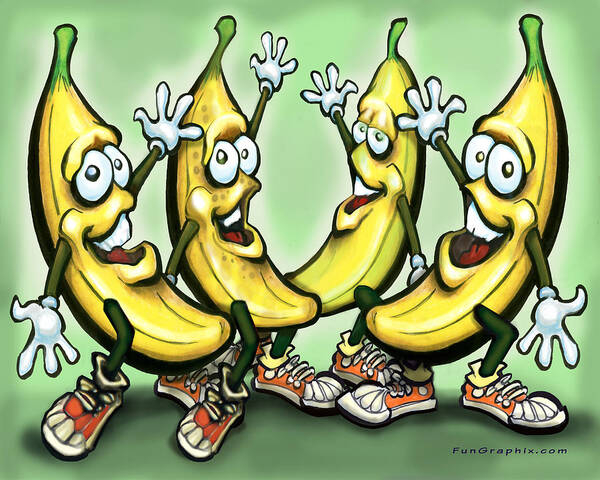 Banana Poster featuring the painting Bananas by Kevin Middleton