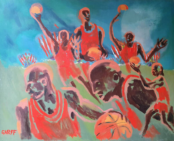 Enrico Garff Poster featuring the painting Basketball Soul by Enrico Garff