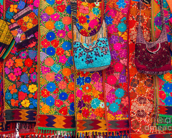 Color Poster featuring the photograph Beautiful Flowers at the Otavalo Market in Ecuador by L Bosco