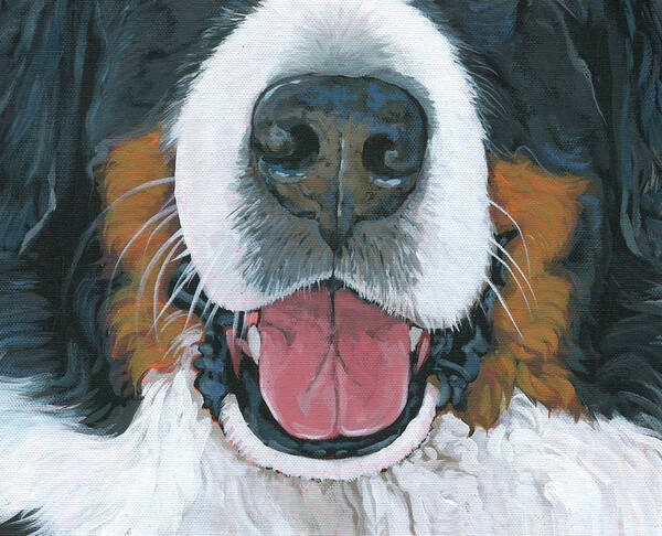 Bernese Mountain Dog Poster featuring the painting Bernese Mountain Dog Mask 2 by Nadi Spencer