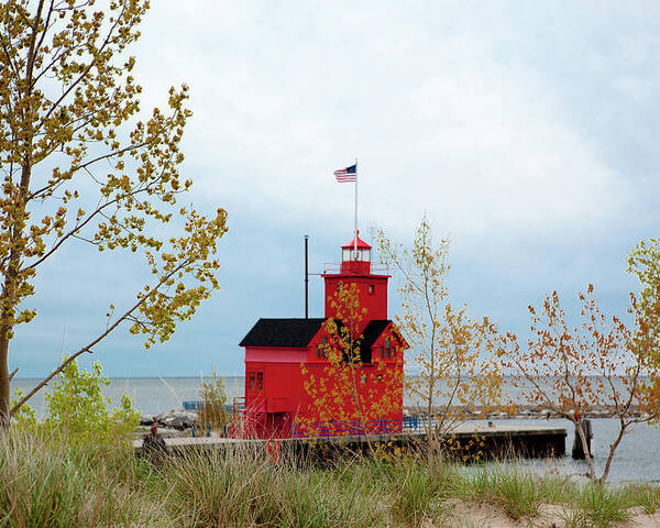 Big Red Lighthouse Poster featuring the photograph Big Red - Holland Harbor Light by Rich S