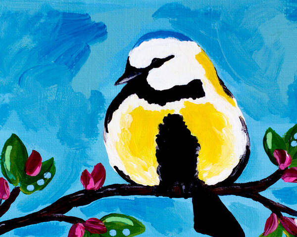 Bird Poster featuring the painting Bird Blue by Beth Ann Scott