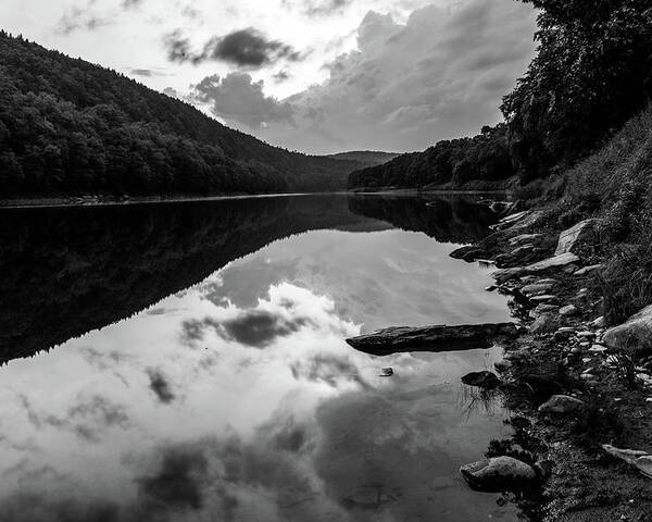 Rivers Poster featuring the photograph Black and White Photography - Delaware River by Amelia Pearn