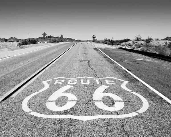 Arizona Poster featuring the photograph Black Arizona Series - Route 66 by Philippe HUGONNARD