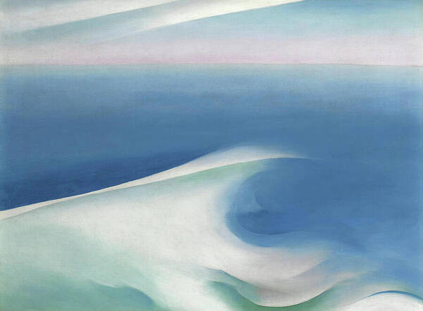 Georgia O'keeffe Poster featuring the painting Blue wave, Main - modernist abstract seascape painting by Georgia O'Keeffe