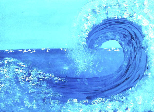 Blue Poster featuring the painting BlueWave by Anna Adams