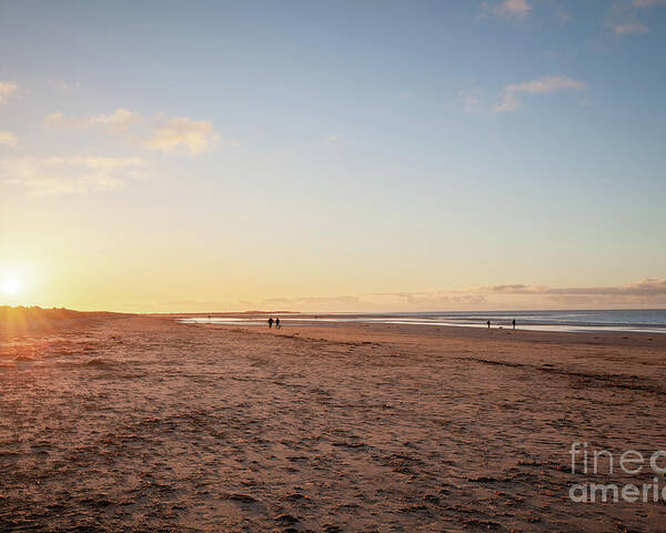 Brancaster Poster featuring the photograph Brancaster Beach North Norfolk at sunset by Simon Bratt