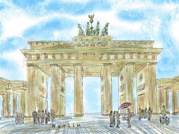 Germany Poster featuring the painting Brandenburg Gate, Berlin, Germany by Horst Rosenberger