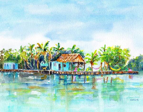 Belize Poster featuring the painting Bread and Butter Caye Belize by Carlin Blahnik CarlinArtWatercolor