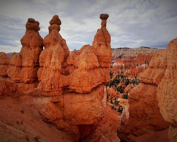 Bryce Canyon National Park Poster featuring the photograph Bryce National Park - Three Hoodoos by Yvonne Jasinski