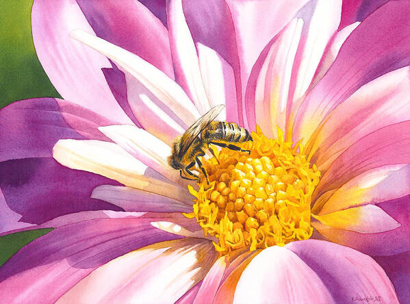 Bee Poster featuring the painting Busy Bee by Espero Art