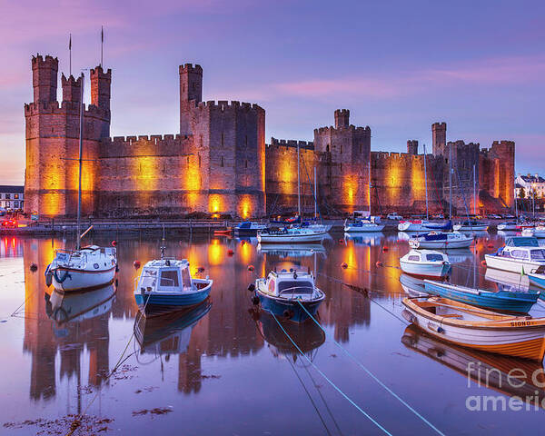 Welsh Castle Poster featuring the photograph Caernarfon Castle, North Wales by Neale And Judith Clark