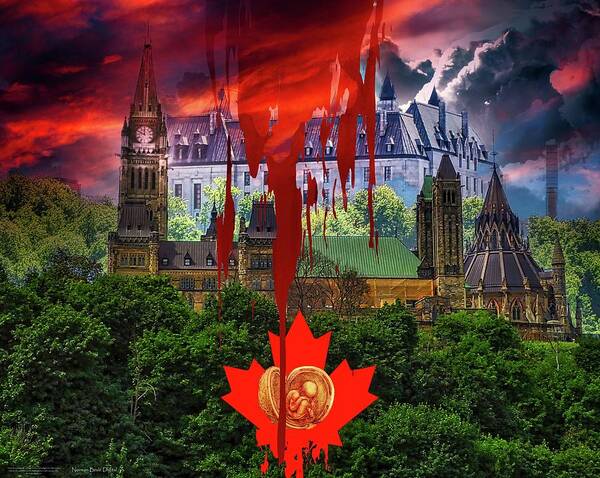 Blood Cries From Ground Poster featuring the digital art Canadian Justice by Norman Brule