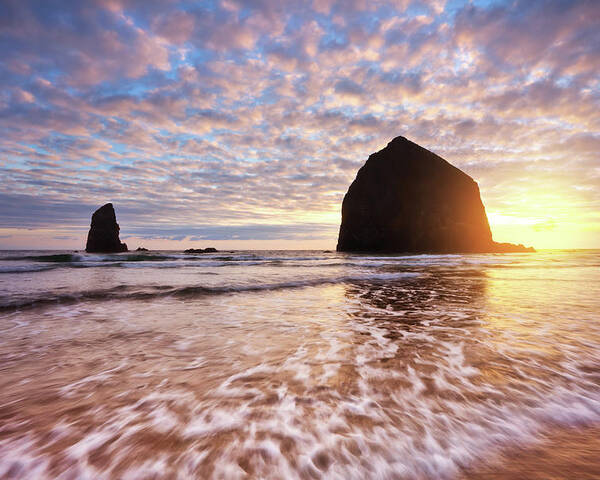 Sunset Poster featuring the photograph Cannon Beach Sunset Classic by Darren White