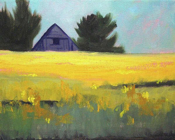 Canola Field Poster featuring the painting Canola Field by Nancy Merkle