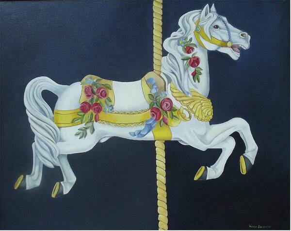 Horse Poster featuring the painting Carousel Horse 1 by Wanda Dansereau