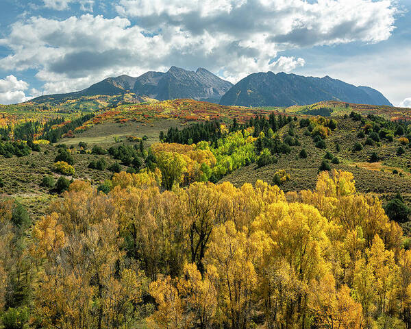 Colorado Poster featuring the photograph Chair Mountain Autumn by Aaron Spong