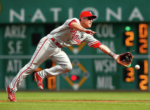 Second Inning Poster featuring the photograph Chase Utley by Jared Wickerham