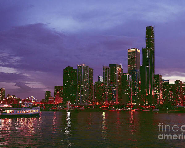 Joshua Mimbs Poster featuring the photograph Chicago Night by FineArtRoyal Joshua Mimbs