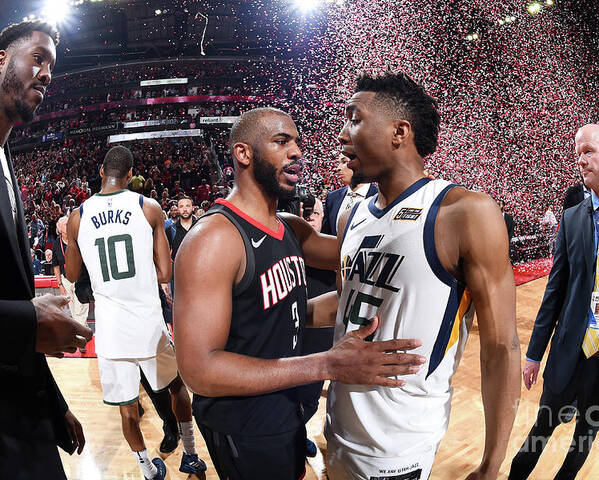 Playoffs Poster featuring the photograph Chris Paul and Donovan Mitchell by Andrew D. Bernstein
