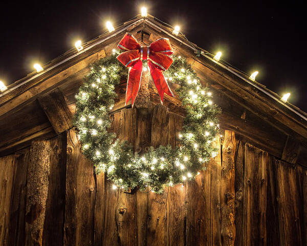 Christmas Poster featuring the photograph Christmas Wreath by Chuck Rasco Photography