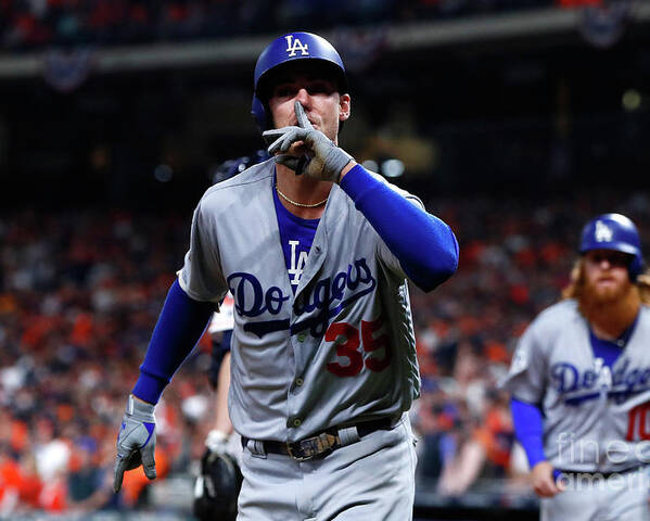 Three Quarter Length Poster featuring the photograph Cody Bellinger by Jamie Squire