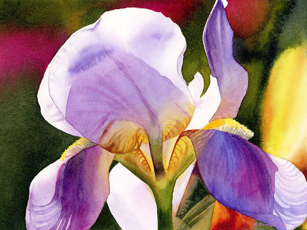 Iris Poster featuring the painting Colorful Iris by Espero Art