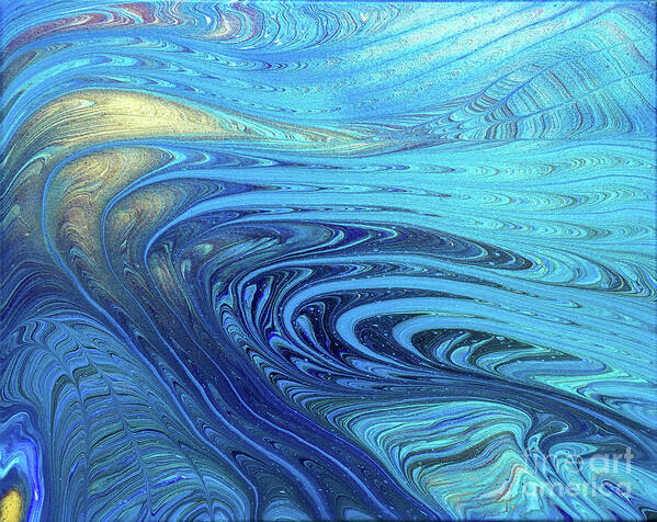 Abstract Poster featuring the painting Cosmic Flow by Lucy Arnold