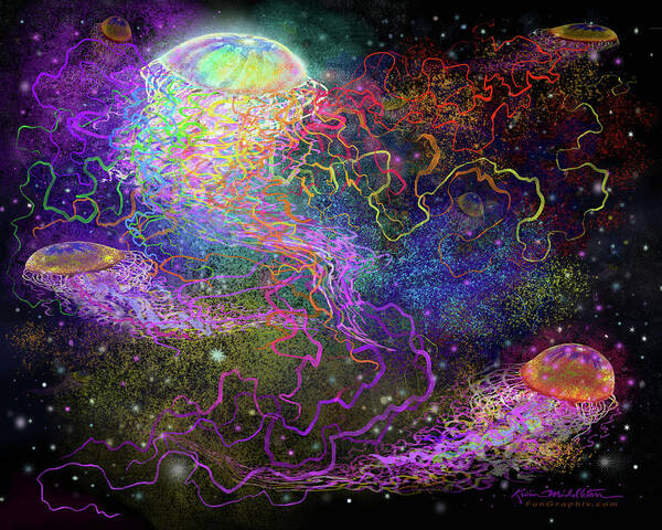 Cosmic Poster featuring the digital art Cosmic Celebration by Kevin Middleton