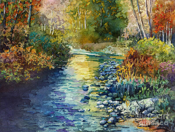 Creek Poster featuring the painting Creekside Tranquility by Hailey E Herrera