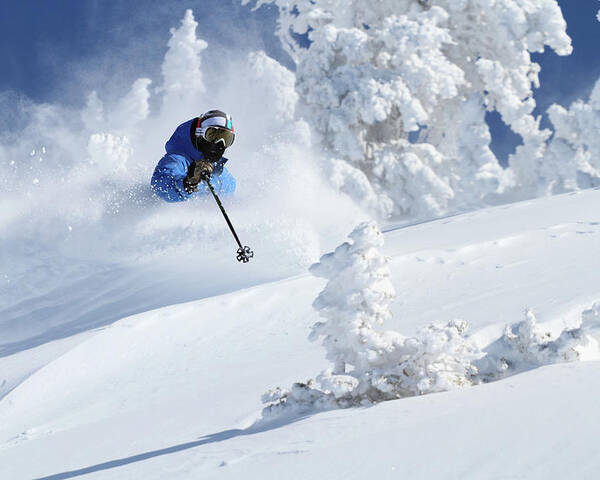 Utah Poster featuring the photograph Deep Powder Skier - Snowbird, Utah by Brett Pelletier