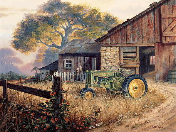 Michael Humphries Poster featuring the painting Deere Country by Michael Humphries