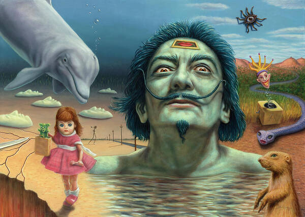 Salvador Poster featuring the painting Dolly in Dali-Land by James W Johnson