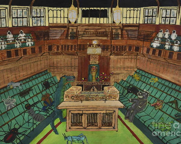 Parliament Poster featuring the painting Drain the Swamp by David Westwood