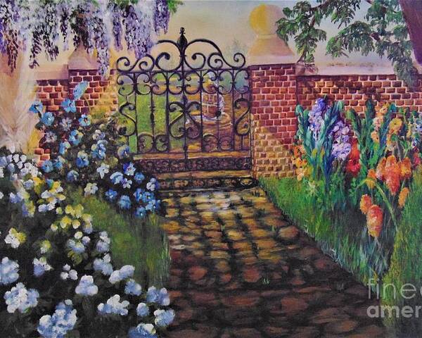 Garden Poster featuring the painting English Garden by Saundra Johnson