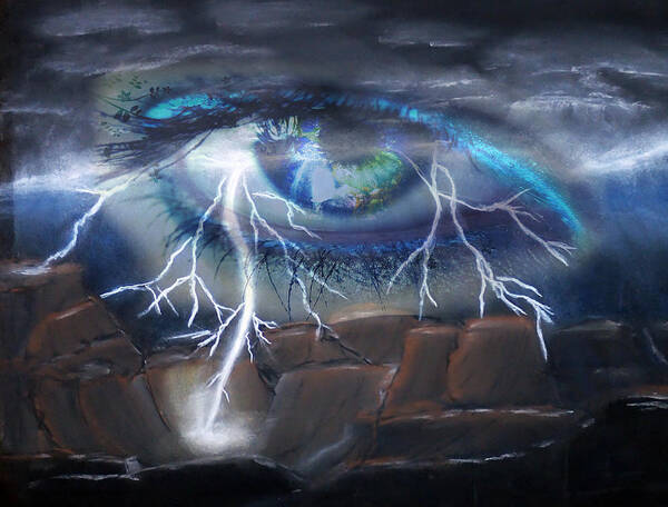 Eyes Poster featuring the mixed media Eye of the Storm by Ronald Mills