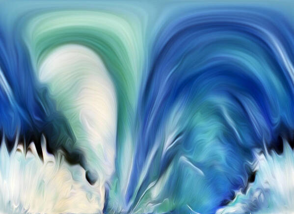 Abstract Art Poster featuring the digital art Feathered Waterfall by Ronald Mills
