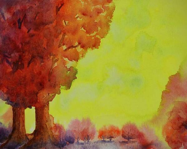 Kim Mcclinton Poster featuring the painting Fiery Foliage by Kim McClinton